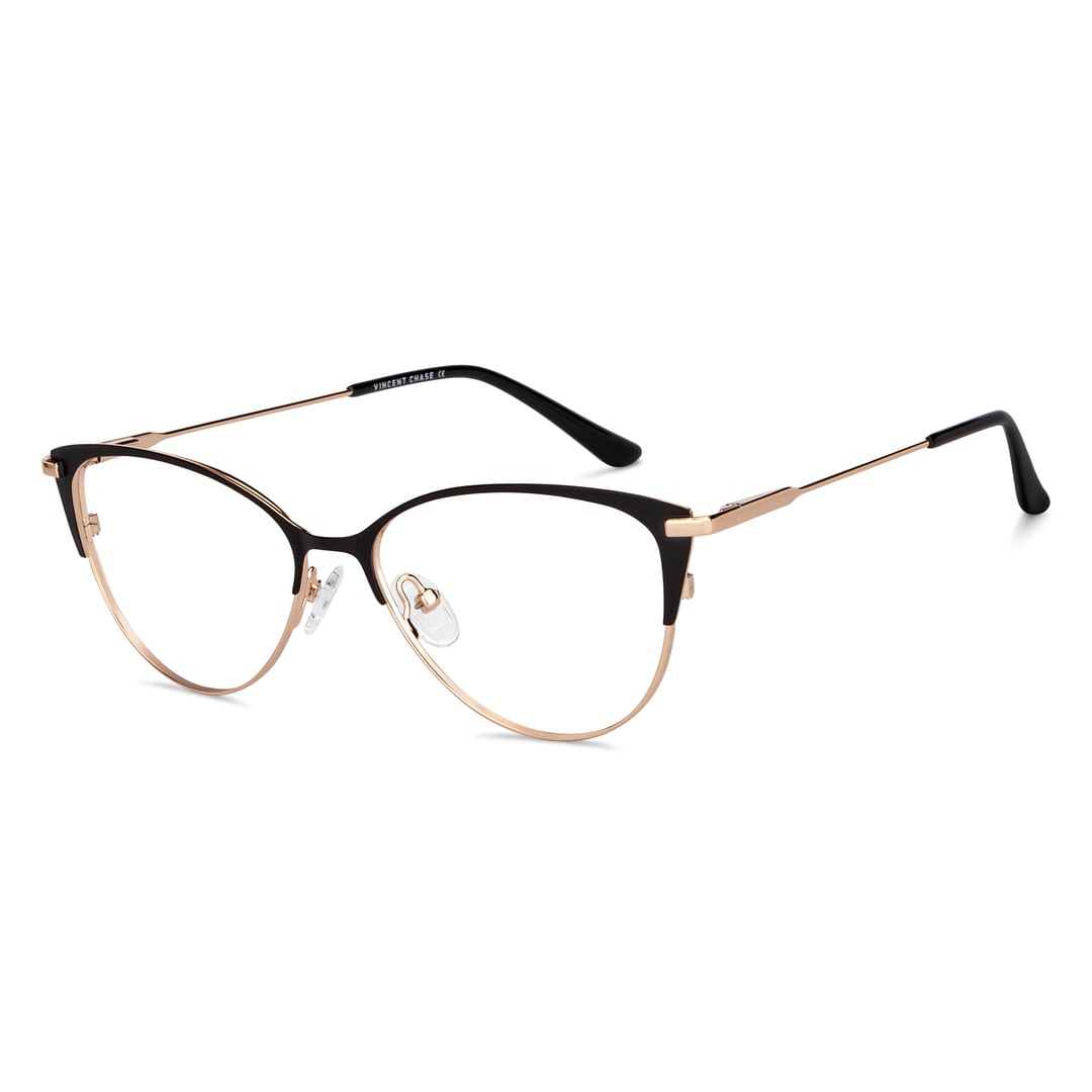 Vincent Chase Black Full Rim Cat Eye left side