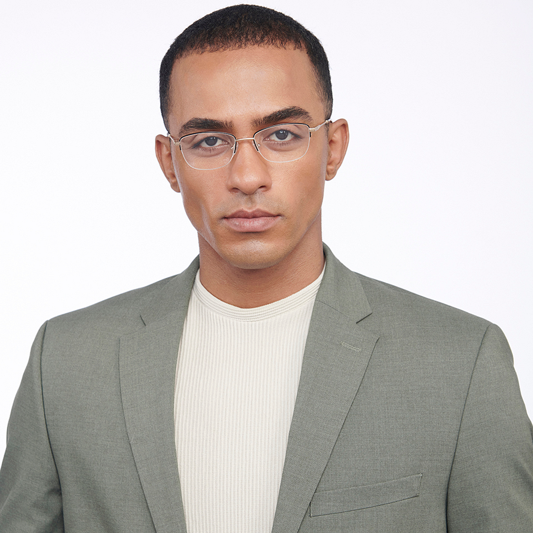 Vincent Chase Online Black Half Rim Rectangle left side