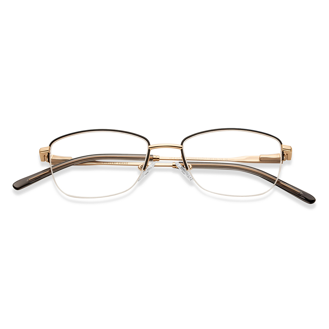 Vincent Chase Online Black Half Rim Rectangle left side