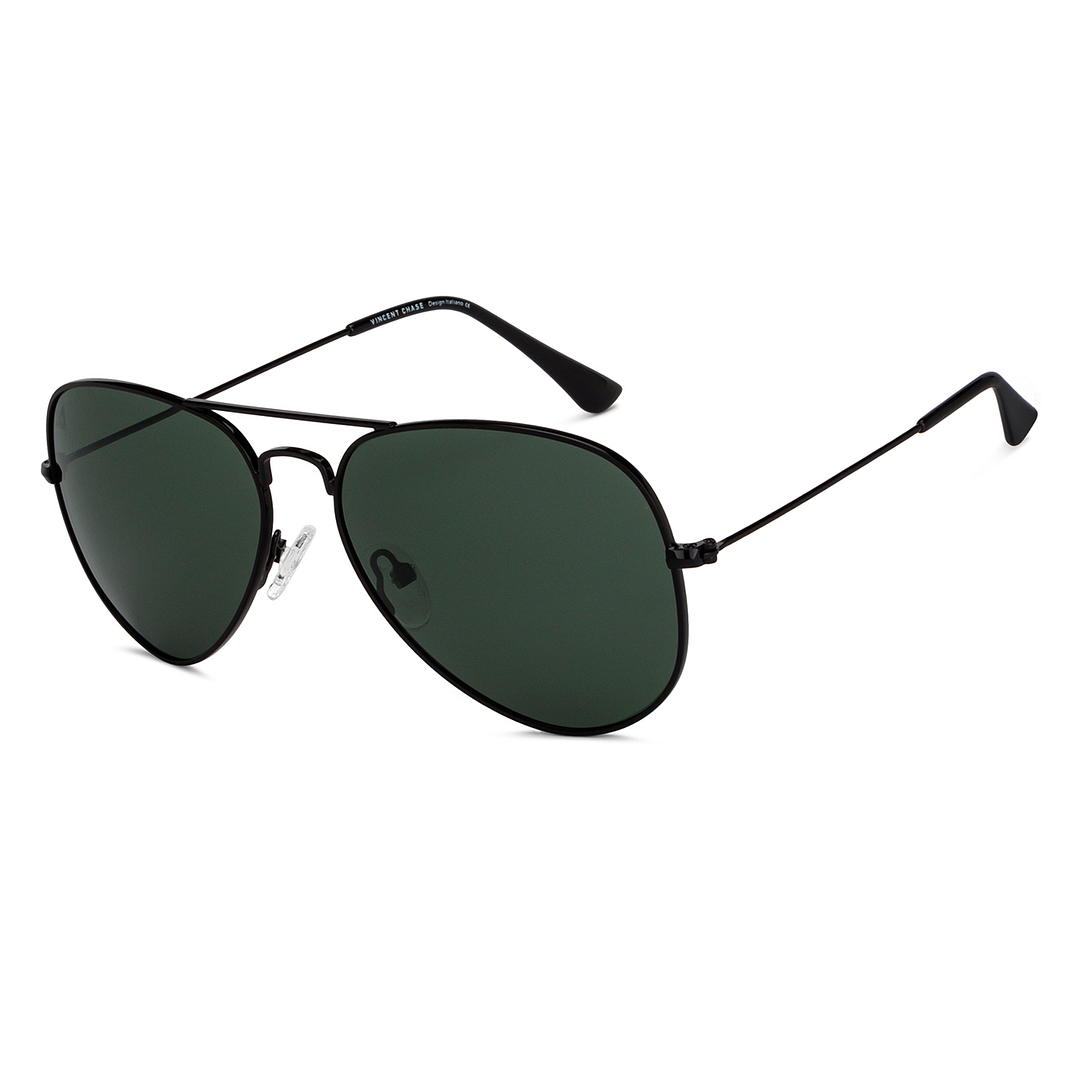 Buy Black Green Full Rim Aviator Vincent Chase Polarized The Metal
