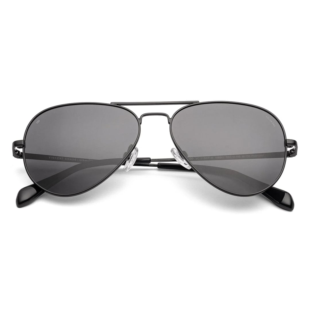Vincent Chase Polarized Black Full Rim Aviator right side