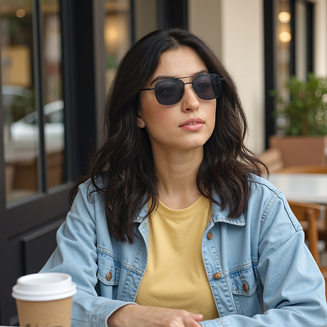 Vincent Chase Polarized Black Full Rim Square right side