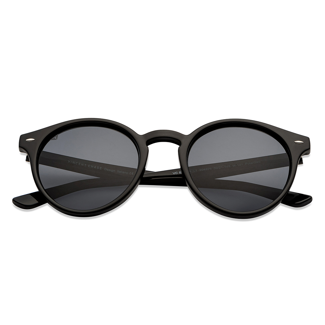 Vincent Chase Black Full Rim Round left side