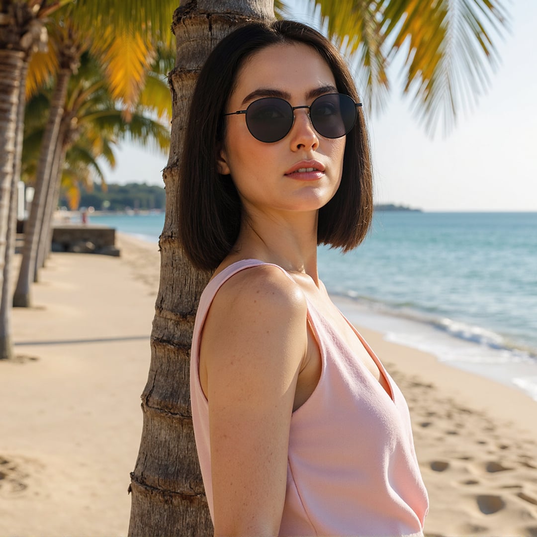 Vincent Chase Polarized Black Full Rim Round right side