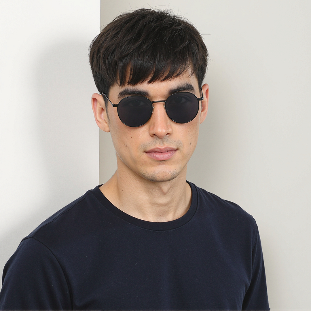 Vincent Chase Polarized Black Full Rim Round left side