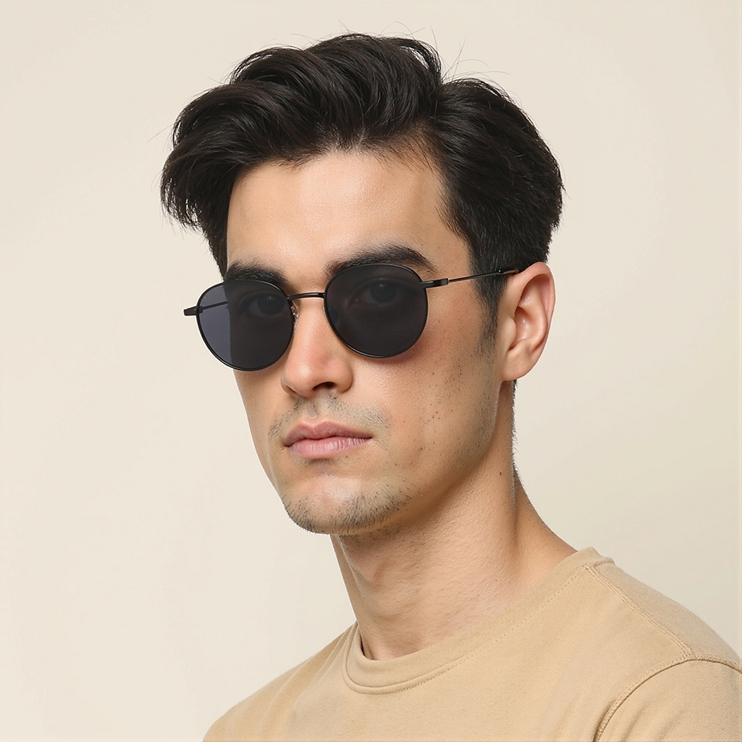 Vincent Chase Polarized Black Full Rim Round right side