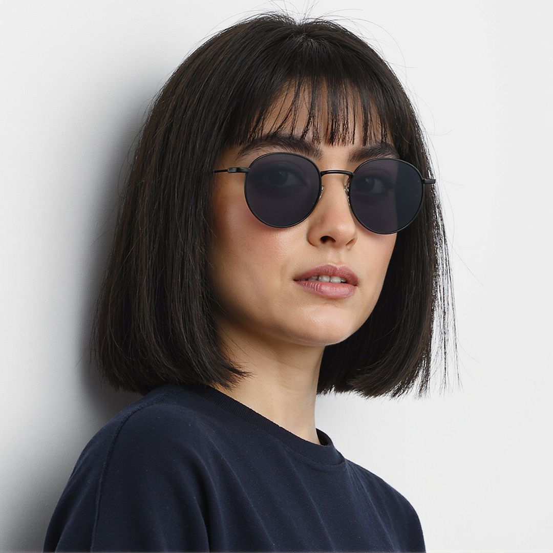 Vincent Chase Polarized Black Full Rim Round left side