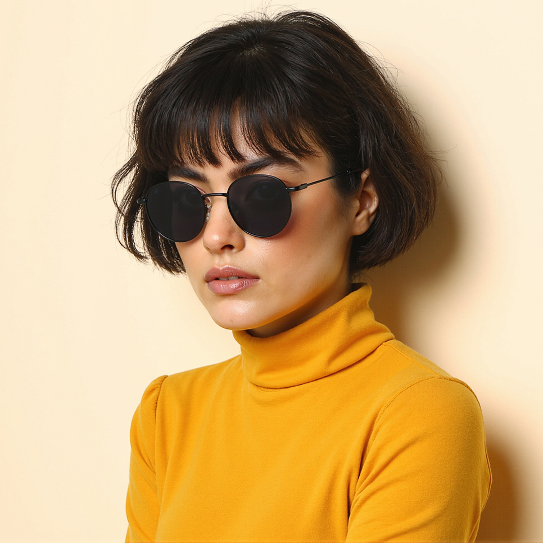 Vincent Chase Polarized Black Full Rim Round right side