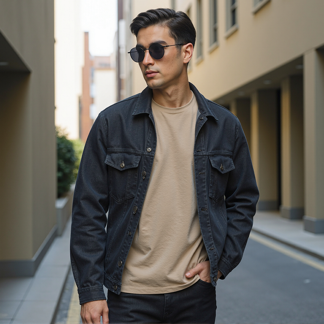 Vincent Chase Polarized Black Full Rim Round left side