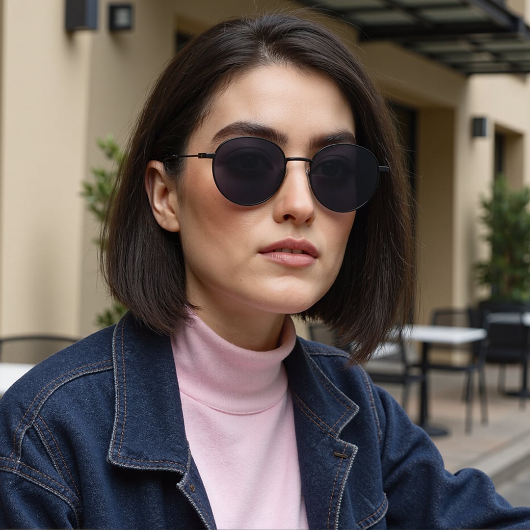 Vincent Chase Polarized Black Full Rim Round right side