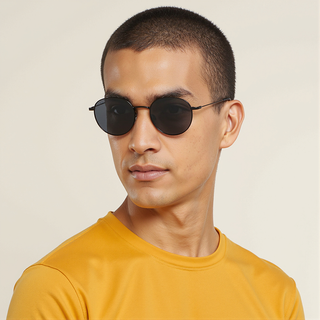 Vincent Chase Polarized Black Full Rim Round right side