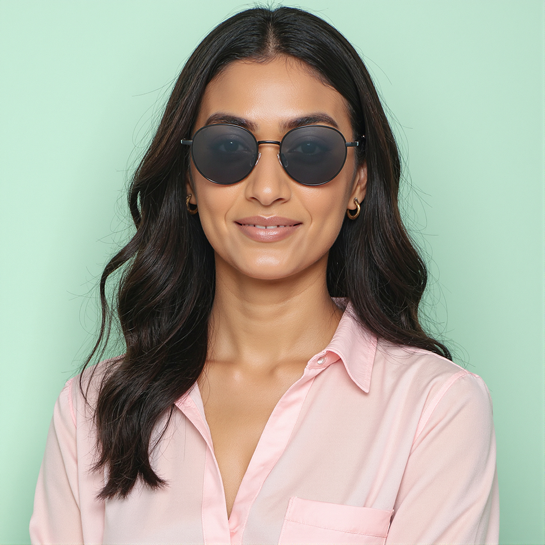 Vincent Chase Polarized Black Full Rim Round left side