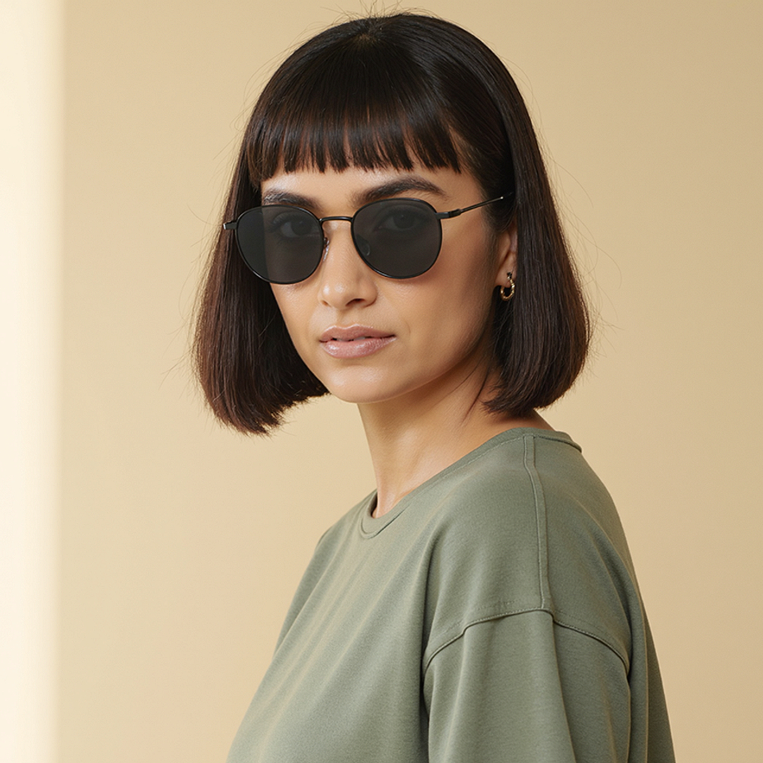 Vincent Chase Polarized Black Full Rim Round right side