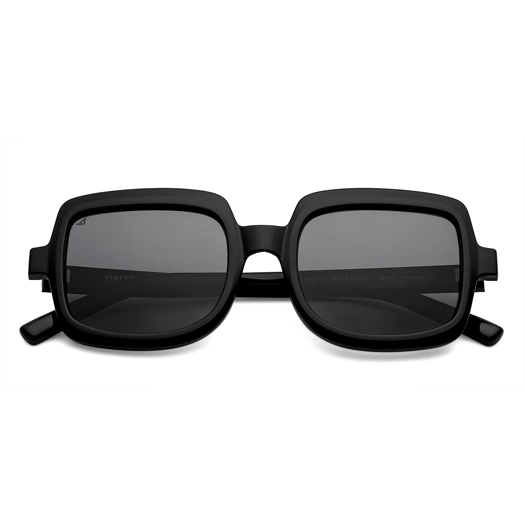 Vincent Chase Polarized Black Full Rim Square left side