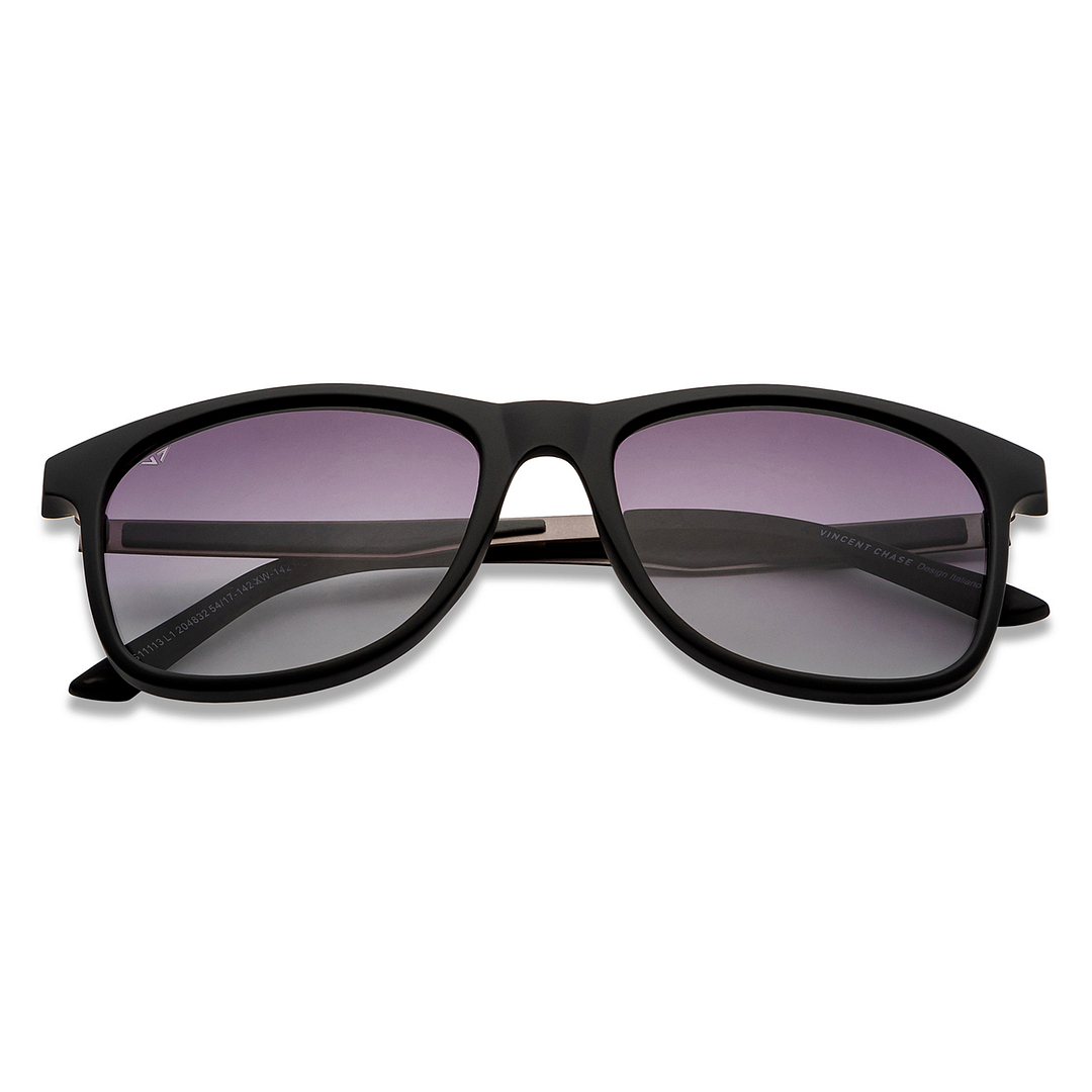 Vincent Chase Polarized Black Full Rim Square left side