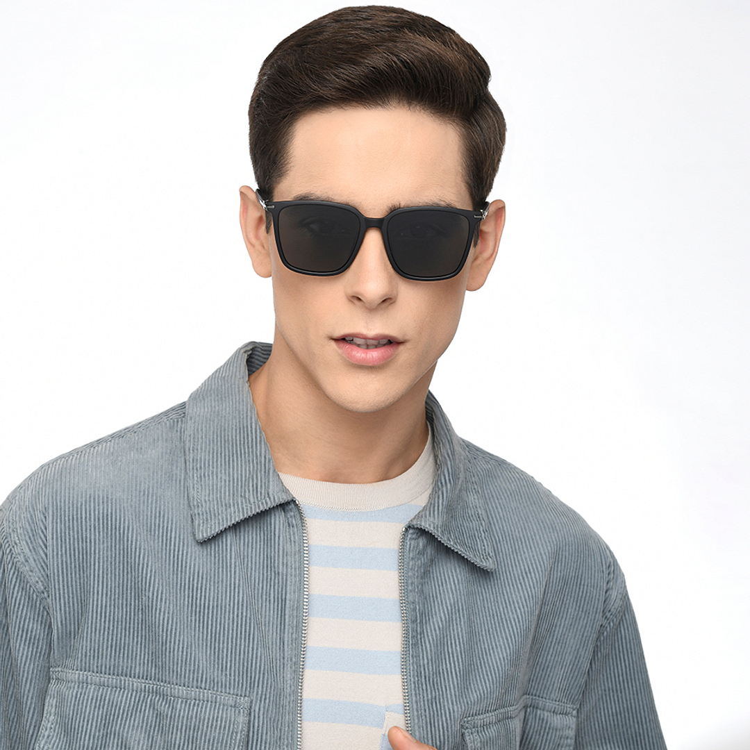 Vincent Chase Polarized Black Full Rim Square left side