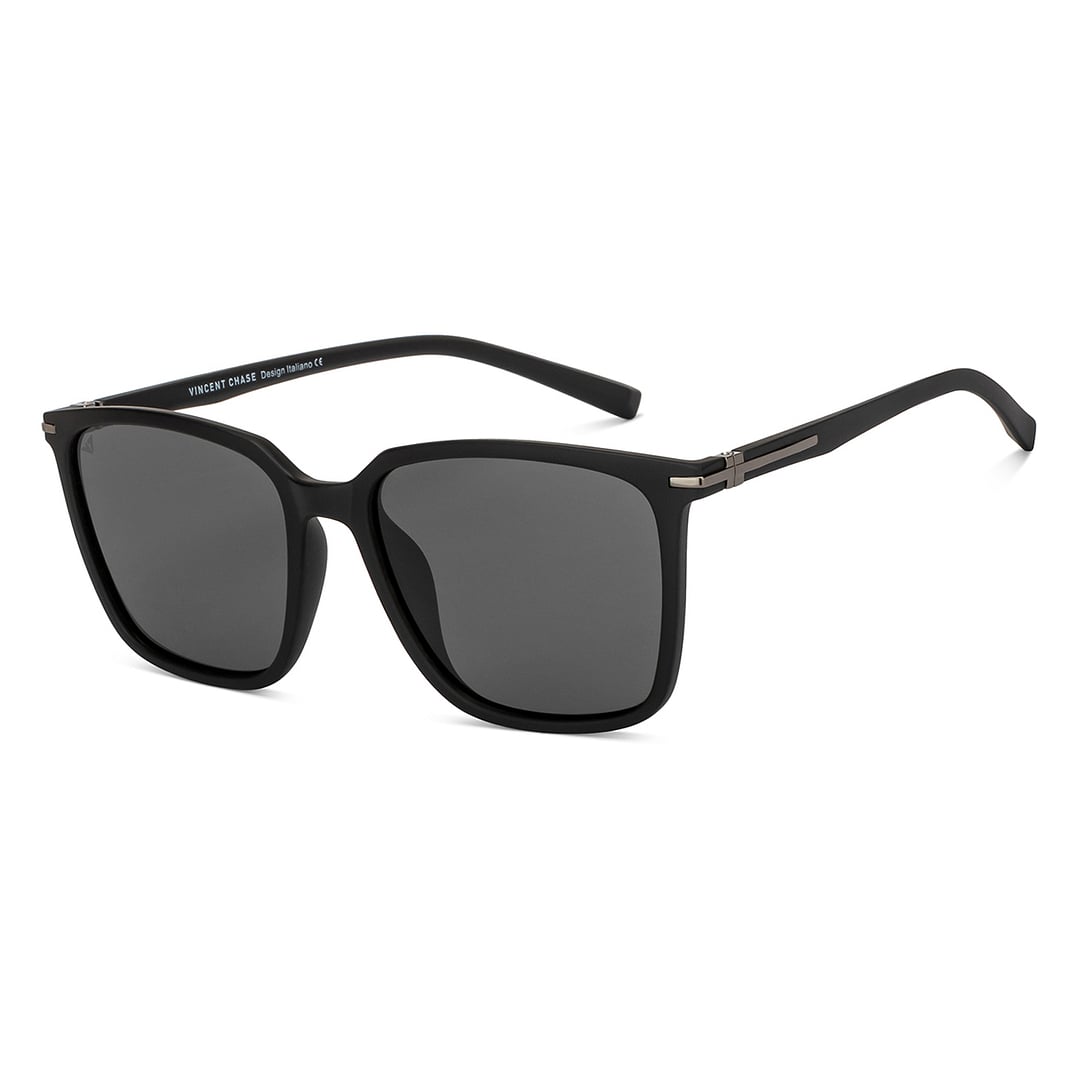 Vincent Chase Polarized Black Full Rim Square left side