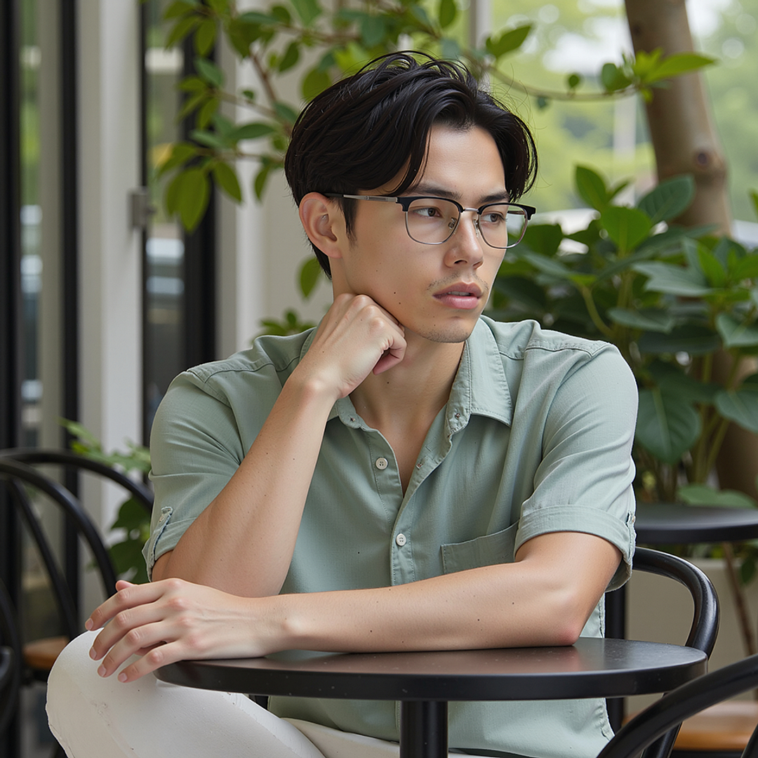 Vincent Chase Dark Gunmetal Full Rim Square left side