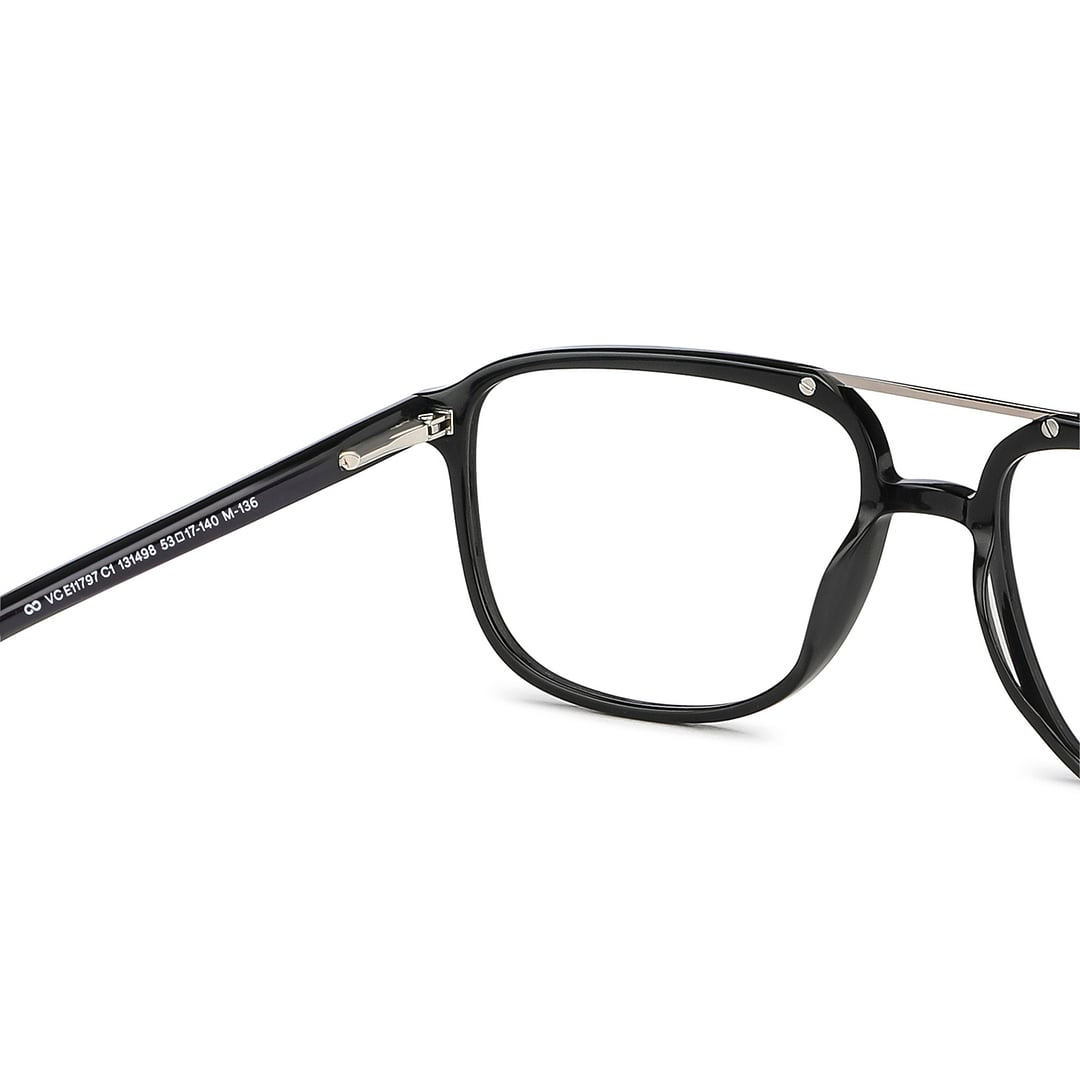 Vincent Chase Black Full Rim Square left side