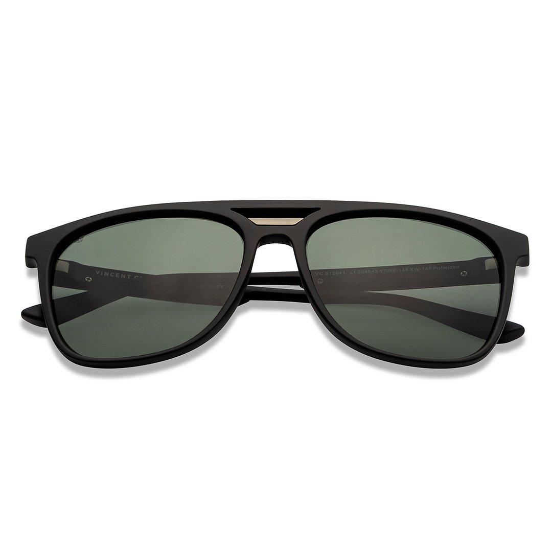 Vincent Chase Polarized Black Full Rim Square left side