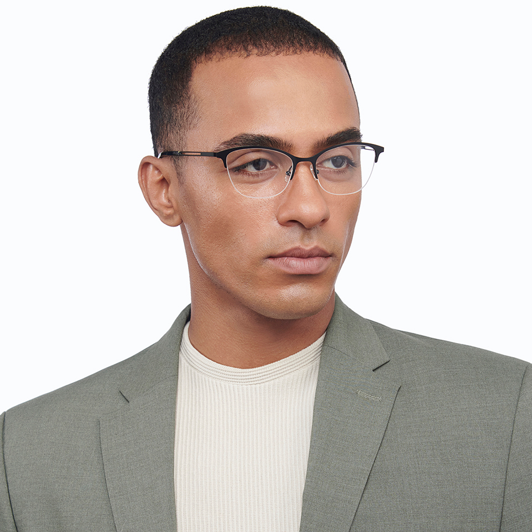 Vincent Chase Online Black Half Rim Cat Eye right side