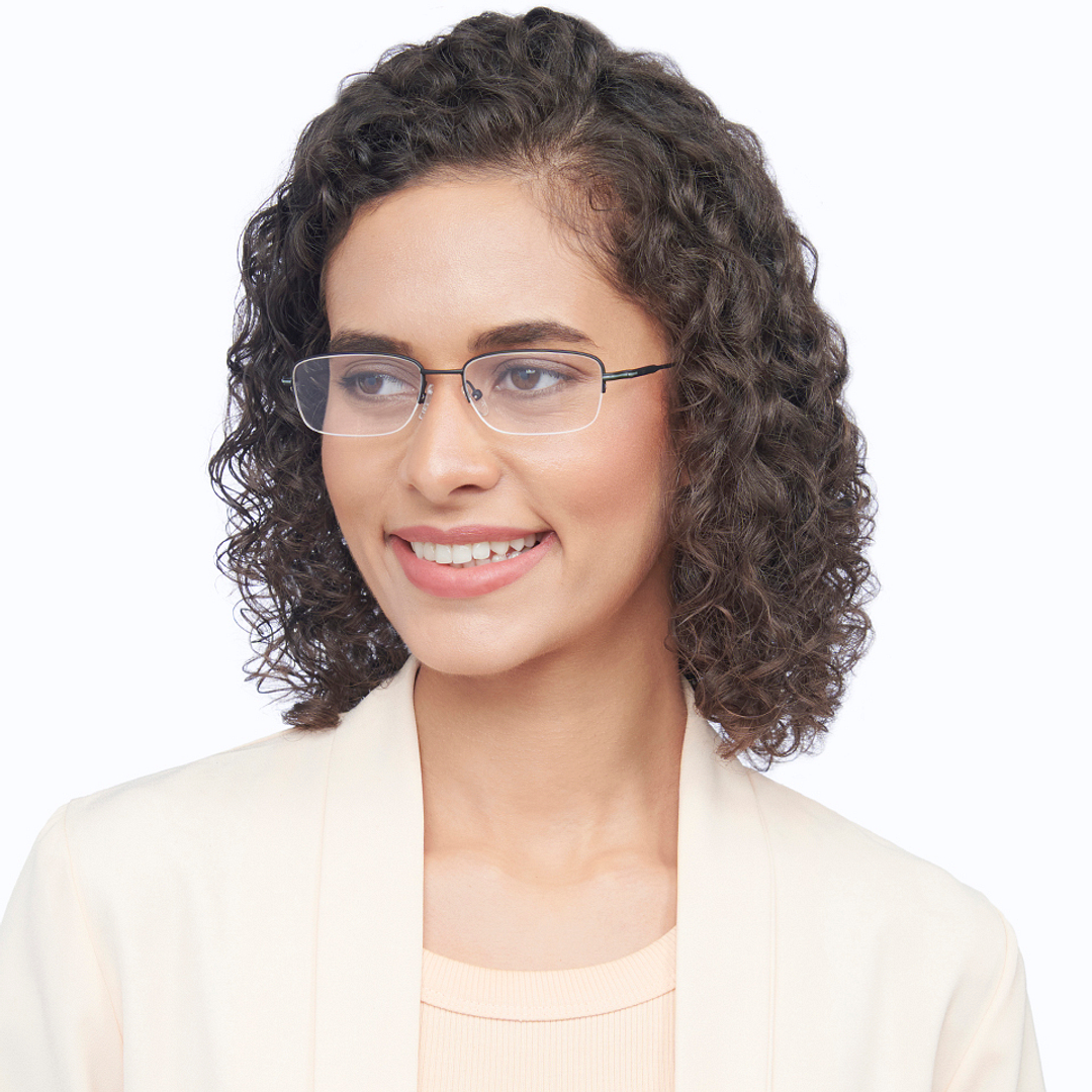 Vincent Chase Online Black Half Rim Rectangle left side