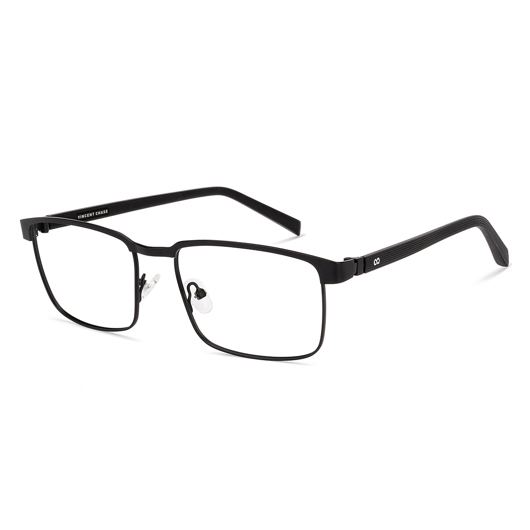 Black Full Rim Square Vincent Chase SLEEK STEEL VC E000692 Eyeglasses