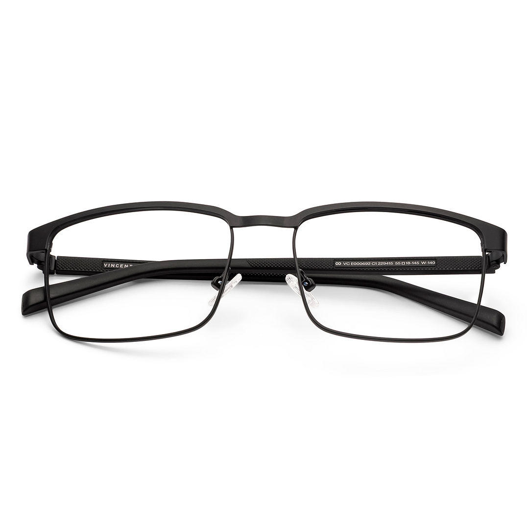 Black Full Rim Square Vincent Chase SLEEK STEEL VC E000692 Eyeglasses