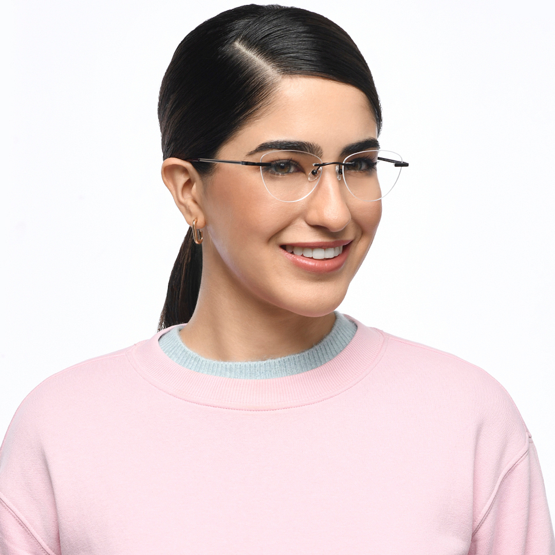 Vincent Chase Online Black Rimless Cat Eye right side