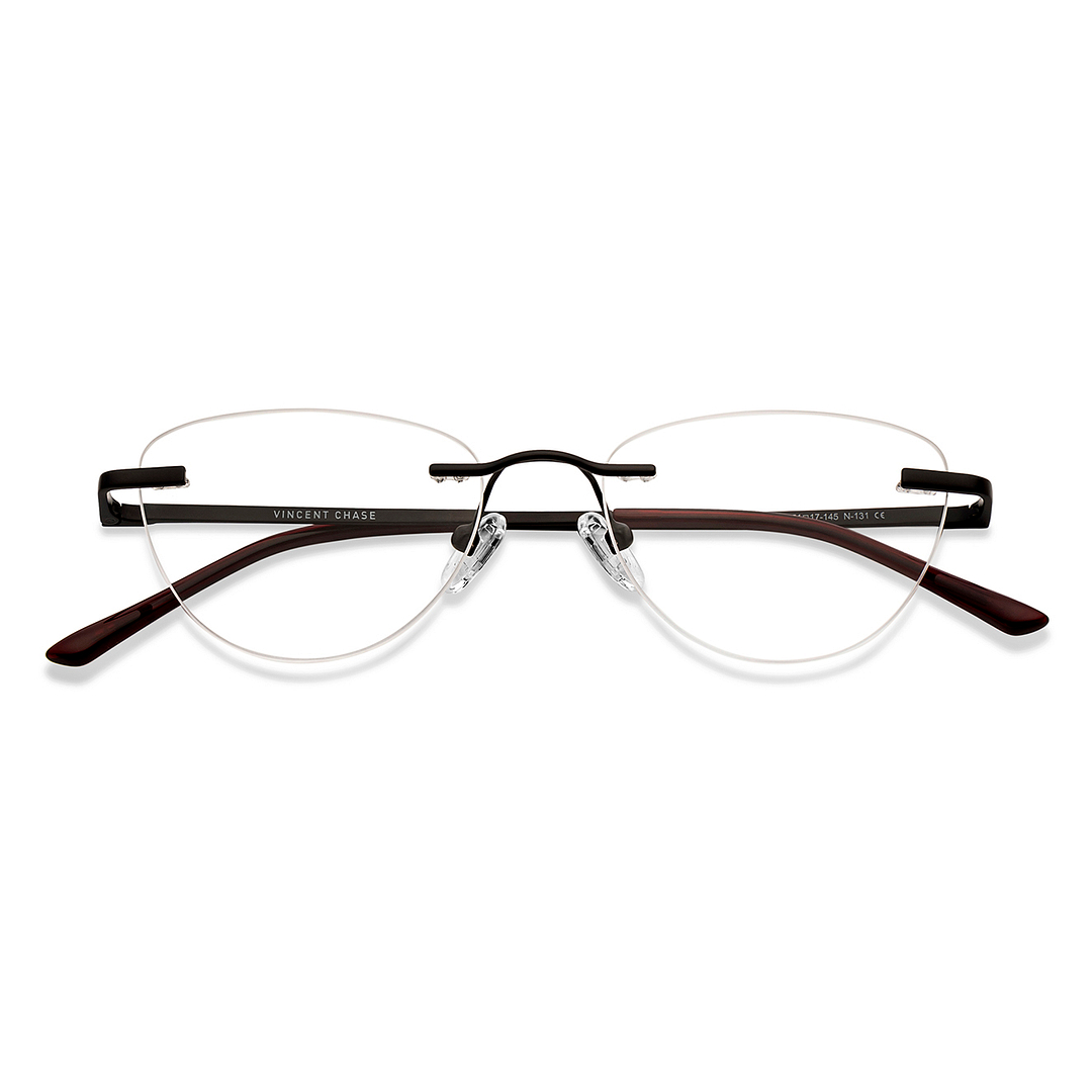 Vincent Chase Online Black Rimless Cat Eye left side