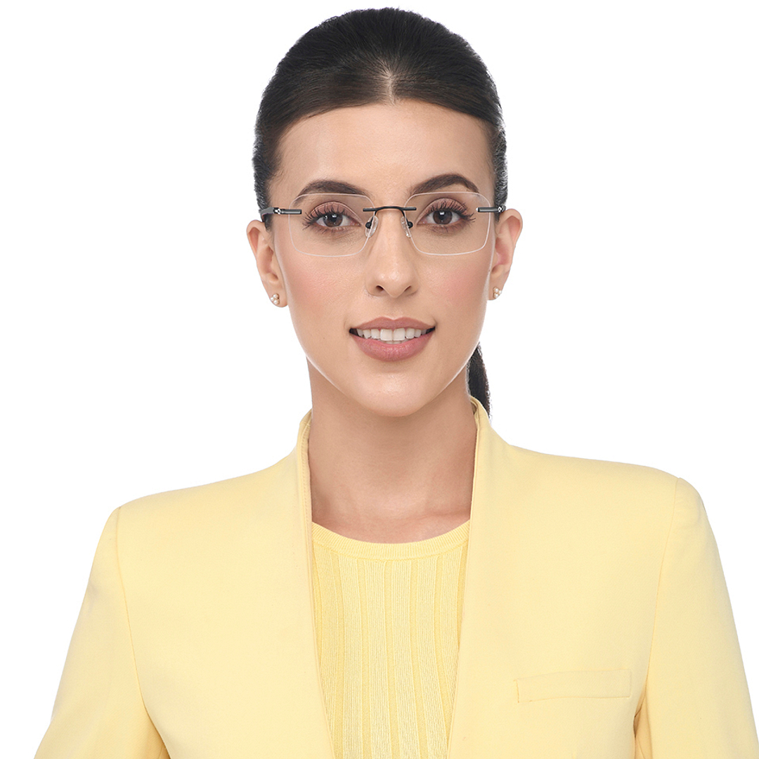 Vincent Chase Online Black Rimless Geometric left side