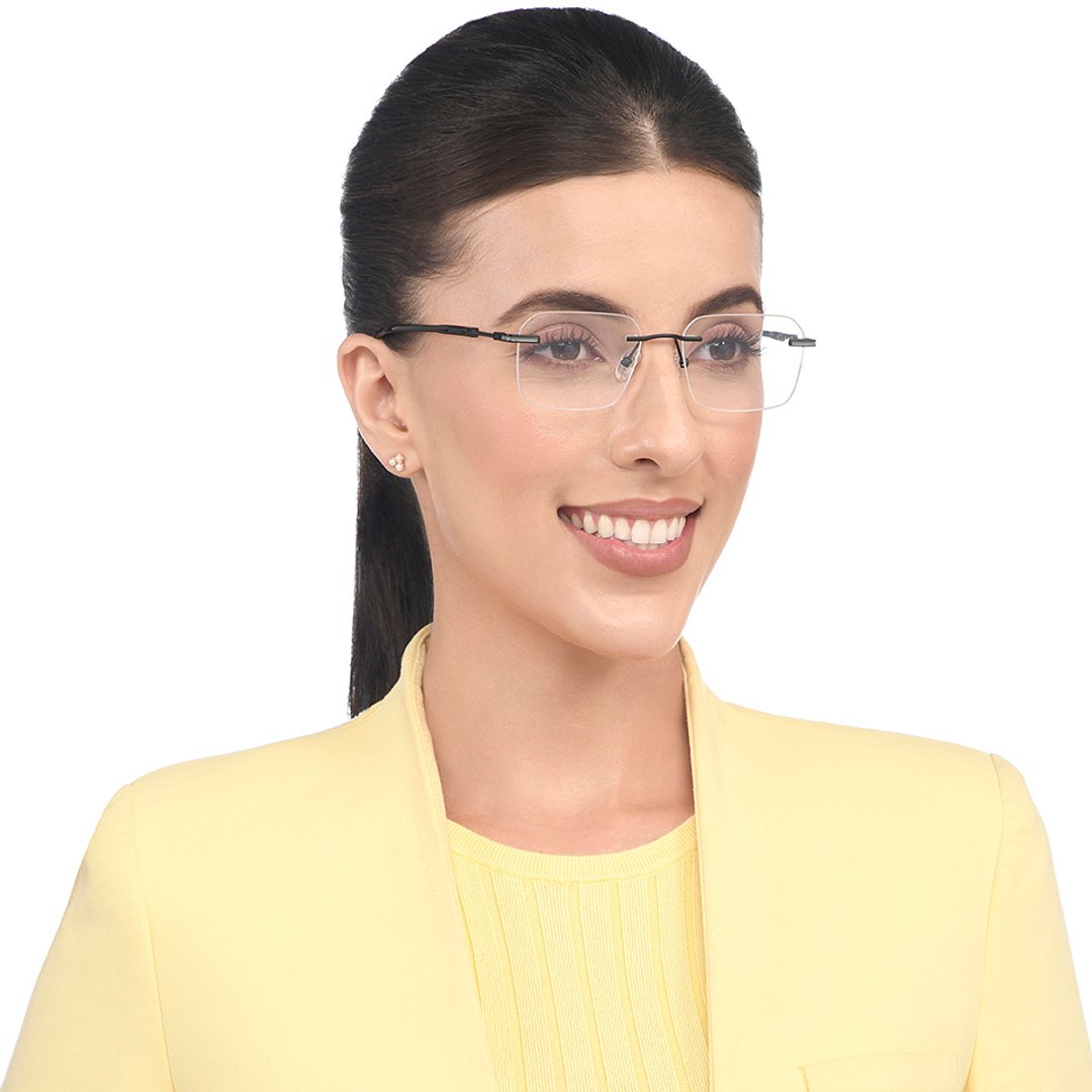Vincent Chase Online Black Rimless Geometric right side