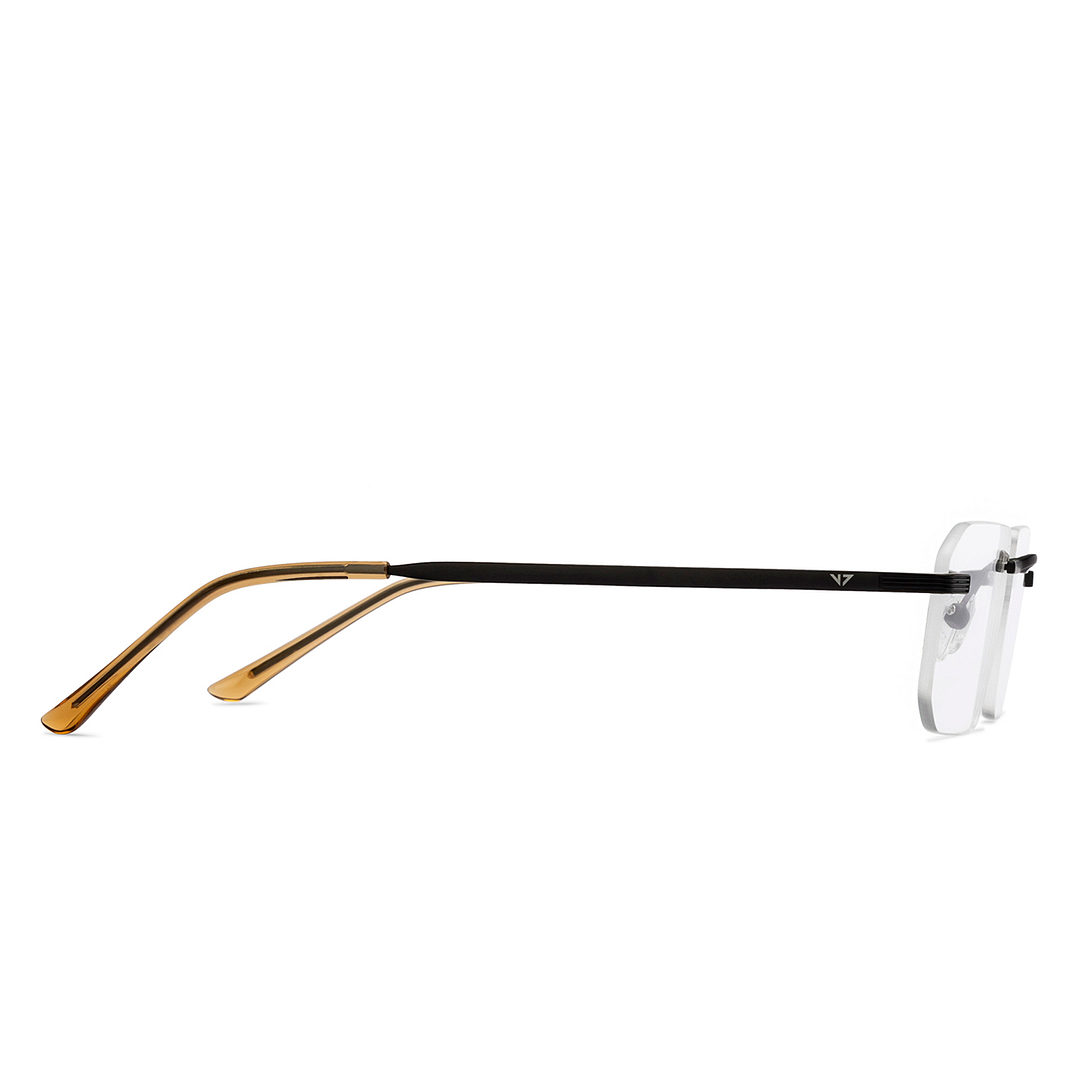 Vincent Chase Online Black Rimless Geometric left side
