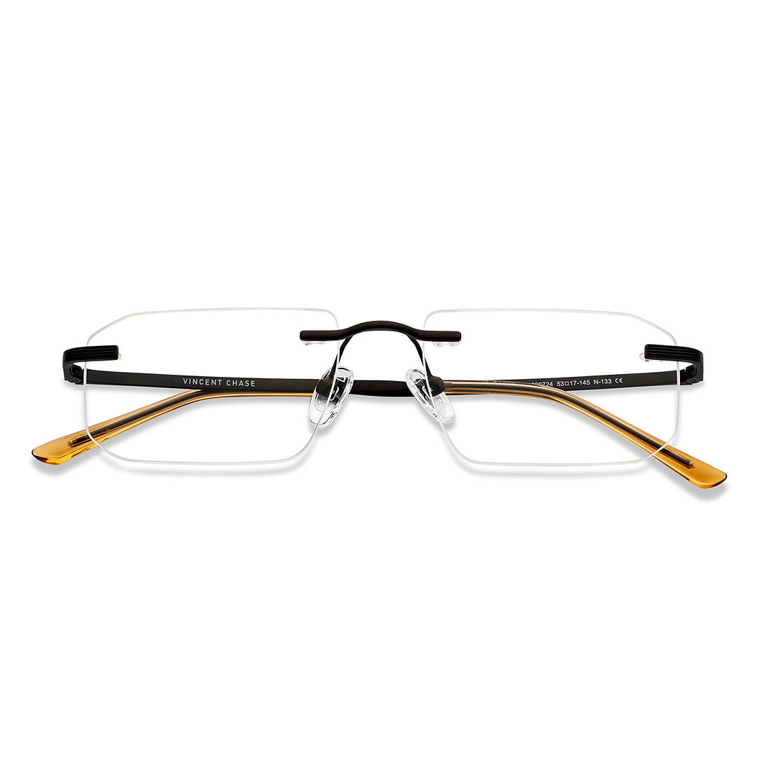 Vincent Chase Online Black Rimless Geometric left side