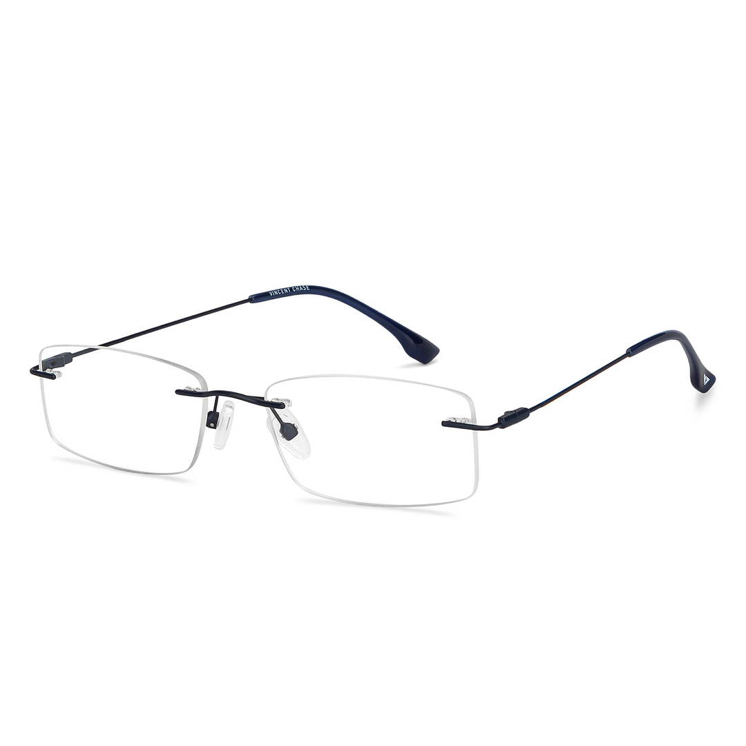 Vincent Chase Online Sky Blue Rimless Rectangle right side