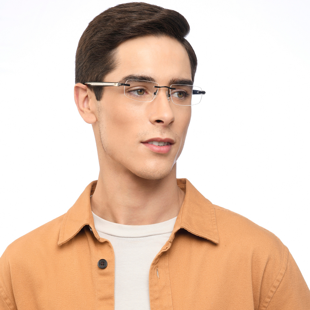 Vincent Chase Online Black Rimless Rectangle left side