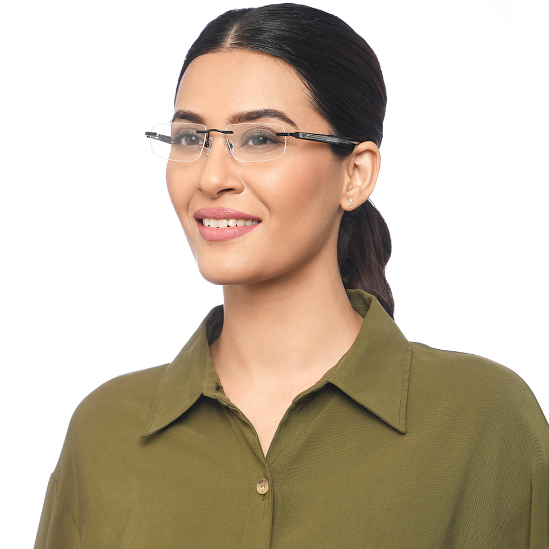 Vincent Chase Online Black Rimless Rectangle left side