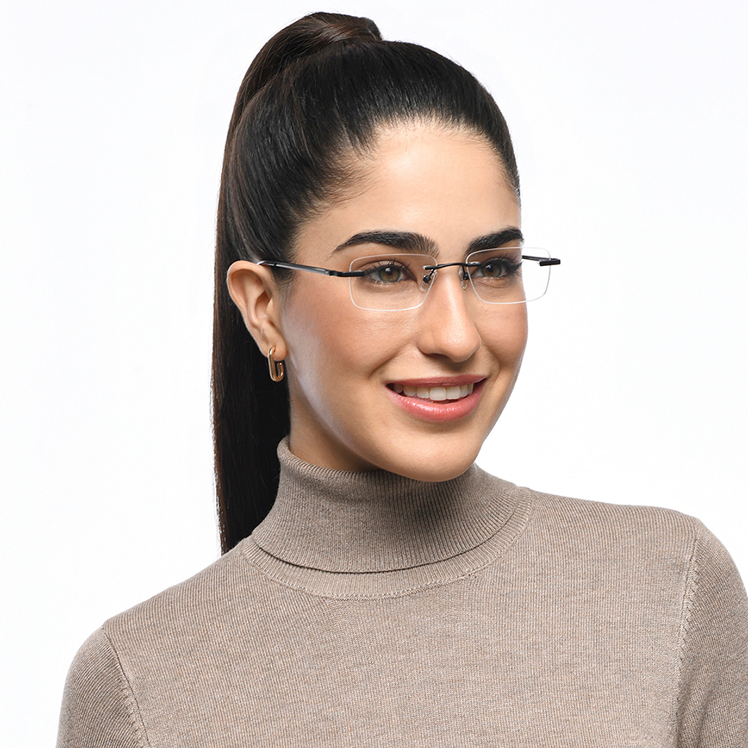 Vincent Chase Online Black Rimless Rectangle left side