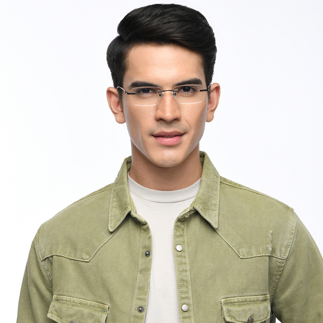 Vincent Chase Online Black Rimless Rectangle left side