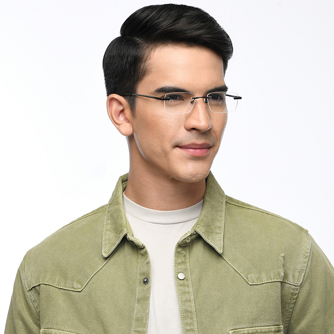 Vincent Chase Online Black Rimless Rectangle right side