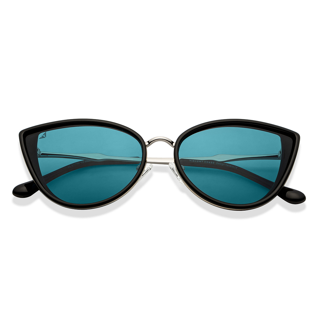 Vincent Chase Online Gunmetal Full Rim Cat Eye left side