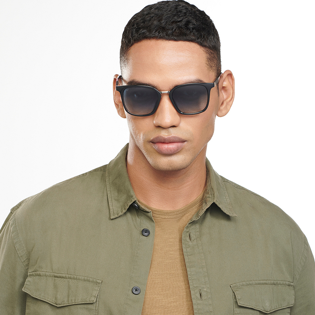 Vincent Chase Polarized Black Full Rim Square left side