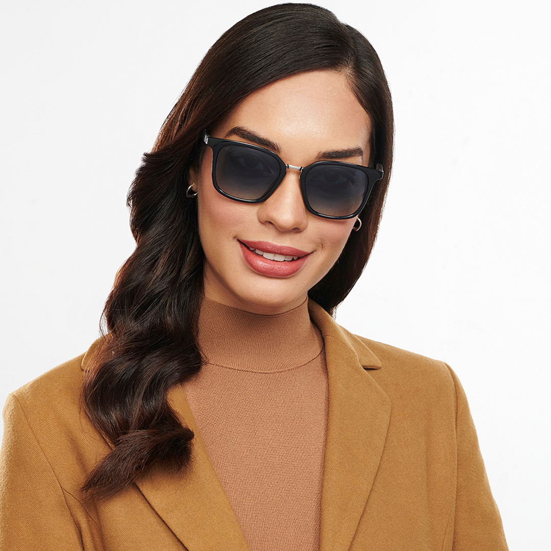 Vincent Chase Polarized Black Full Rim Square left side