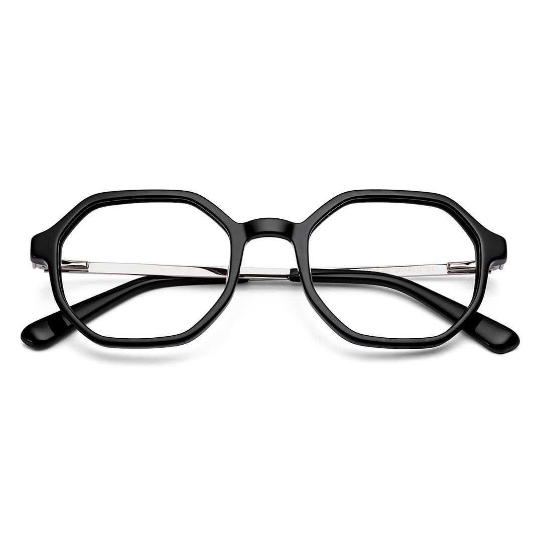 Vincent Chase Black Full Rim Geometric left side