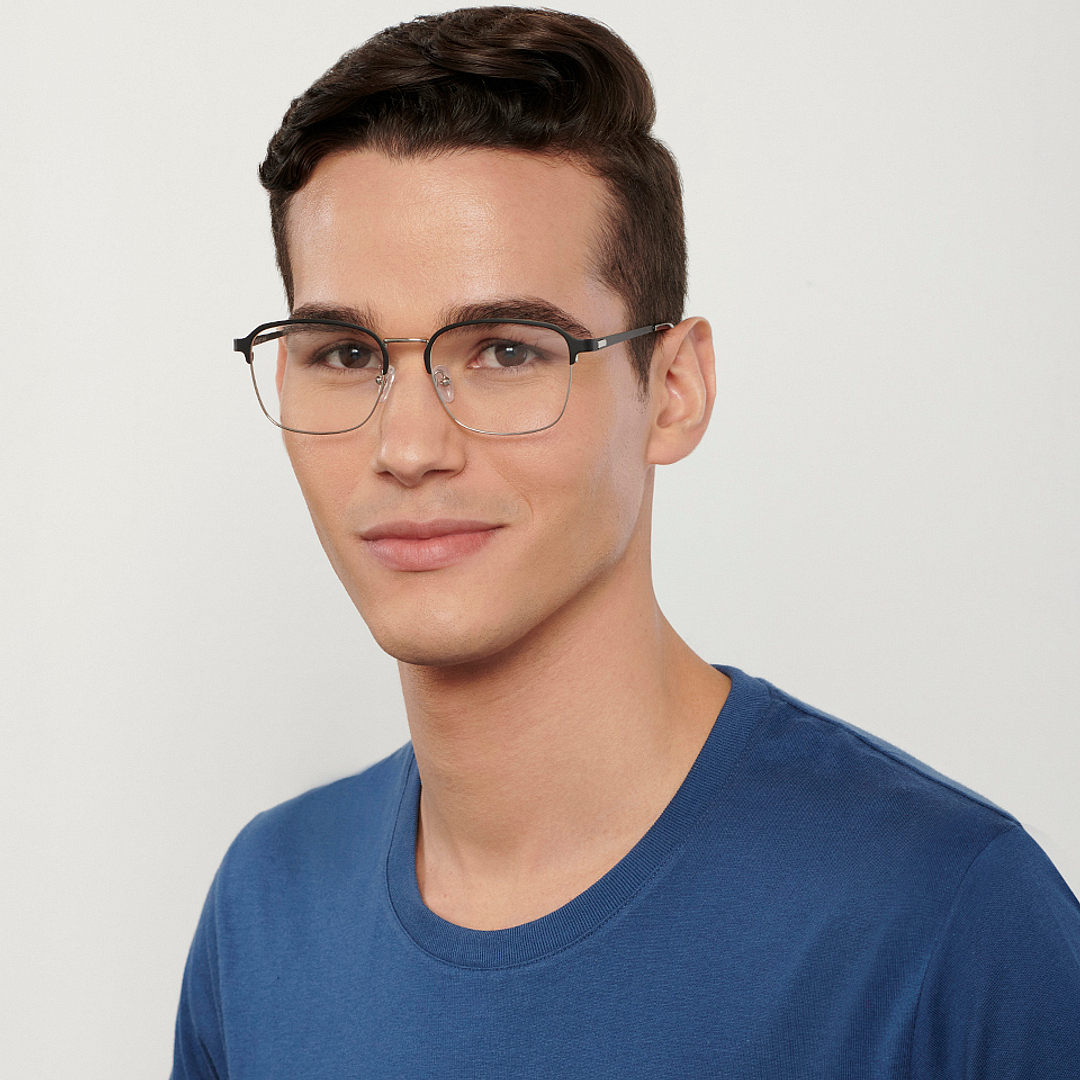 Vincent Chase Online Dark Gunmetal Full Rim Square left side