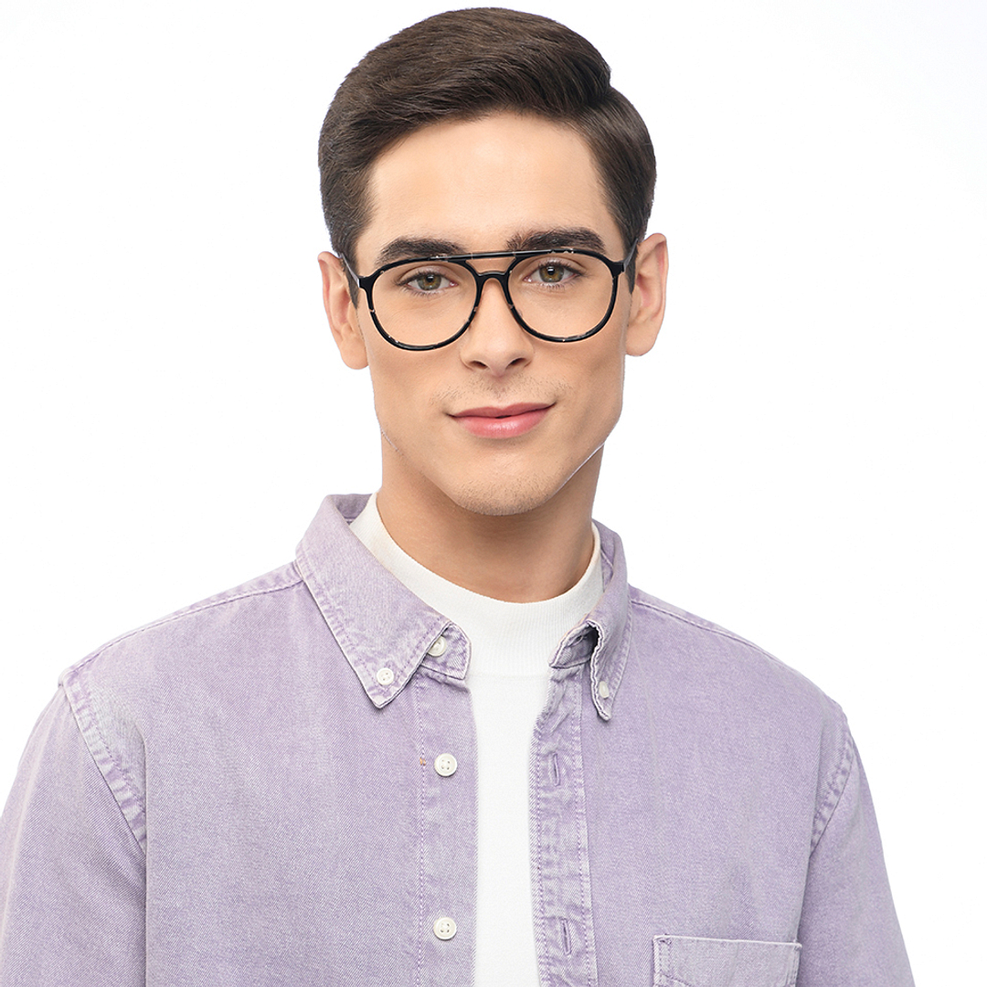 Vincent Chase Online Black Full Rim Aviator left side