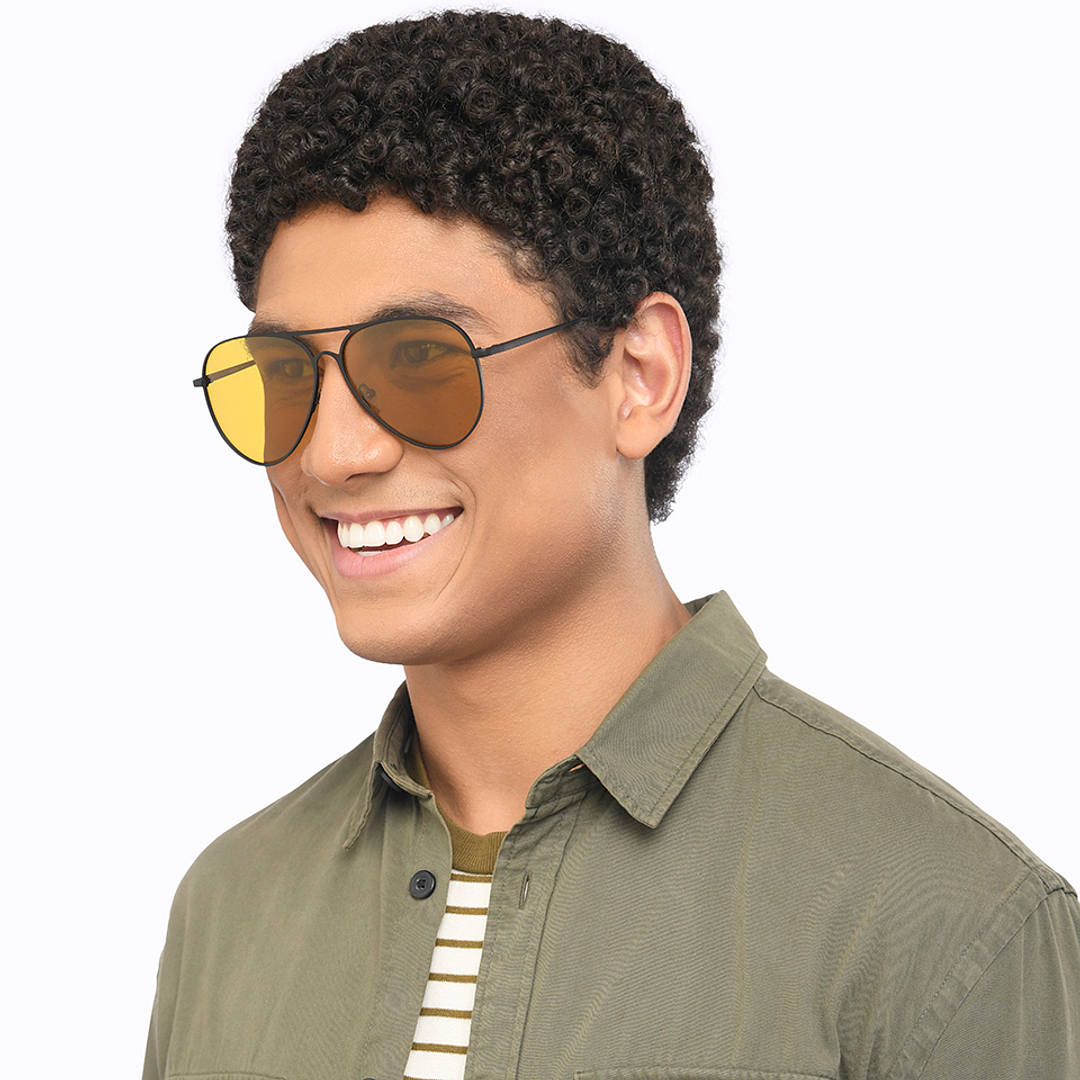 Vincent Chase Online Black Full Rim Aviator right side
