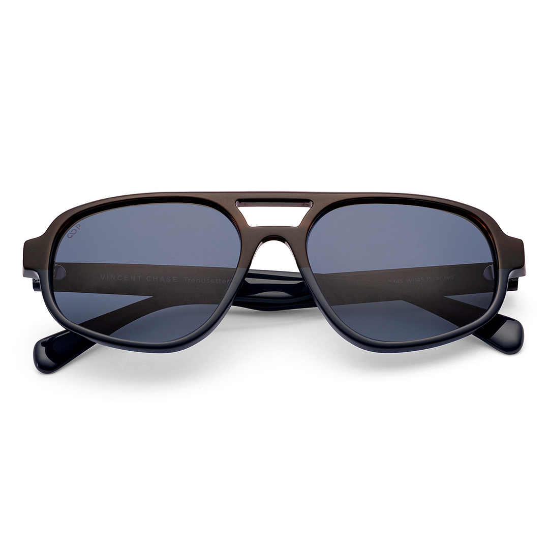 Vincent Chase Polarized Black Full Rim Rectangle left side