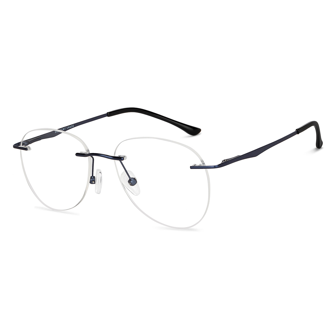 Vincent Chase Online Sky Blue Rimless Aviator right side