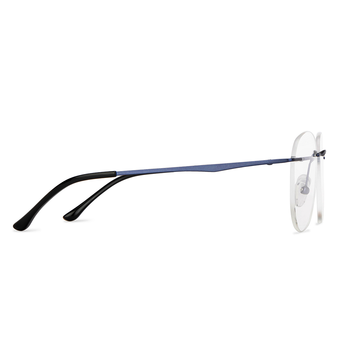 Vincent Chase Online Sky Blue Rimless Aviator left side